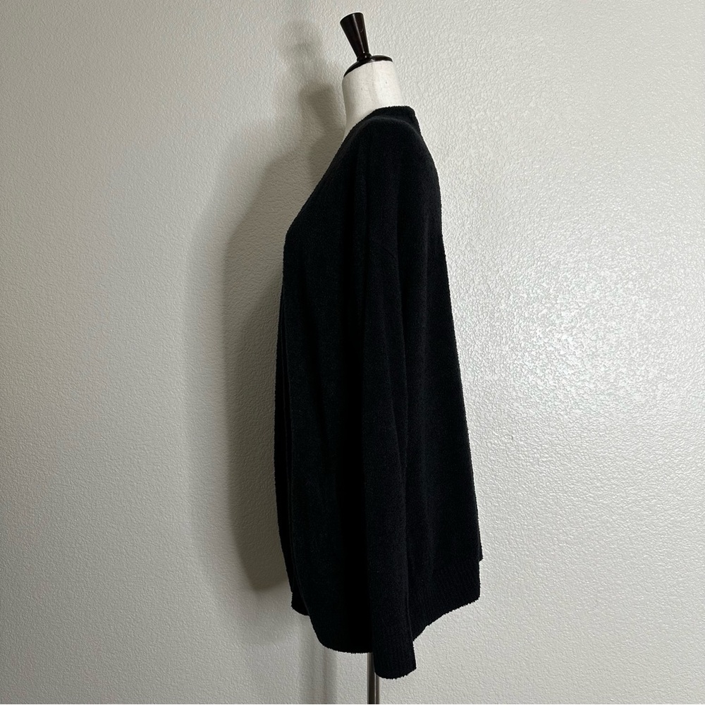 Barefoot Dreams Cozychic Lite Black Open Front Soft Sweater Cardigan, Sz Large - Picture 6 of 12